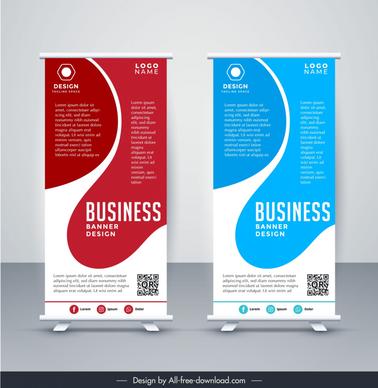 corporate roll up banner template elegant modern curves