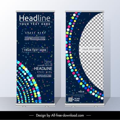 corporate standee banner modern colorful light checkered decor