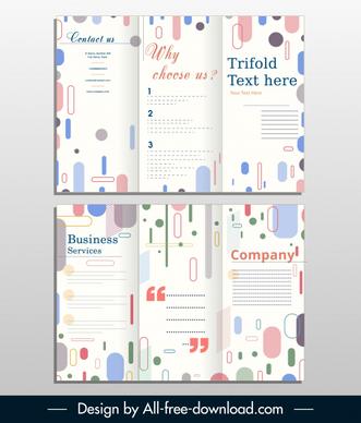 corporate trifold brochure bright colorful flat geometric decor