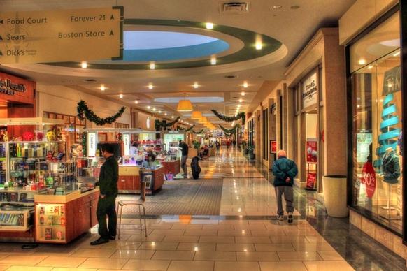 corridor of shopping mall