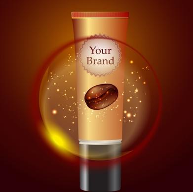 cosmetic advertisement sparkling ornament realistic cream tube