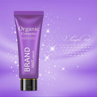 cosmetic advertisement violet sparkling realistic design
