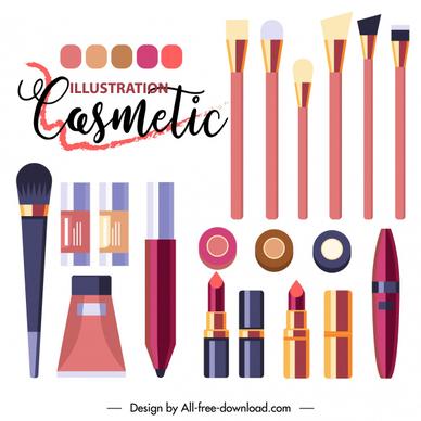 cosmetic advertising poster colorful flat tools sketch