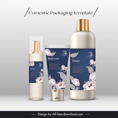 cosmetic packaging template luxury elegance floral 