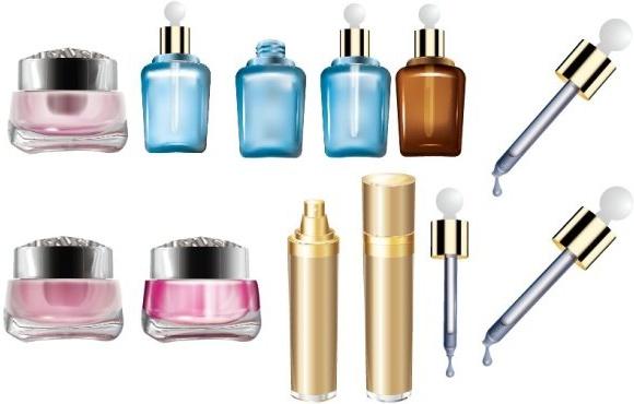 cosmetics bottles vector