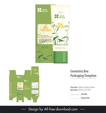cosmetics box template elegant leaf flower decor