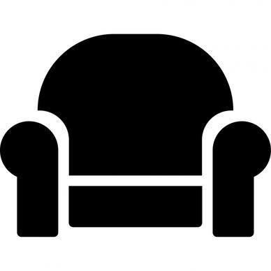 couch sign icon flat silhouette symmetry sketch