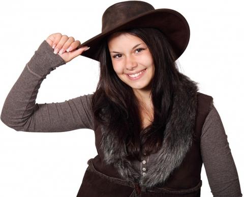 country girl with hat