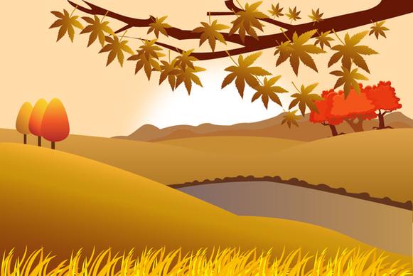 countryside scenery vector illustration
