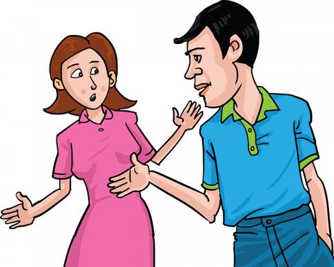 couple discussion cartoon illustration