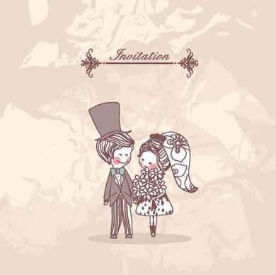 couple marry background vector