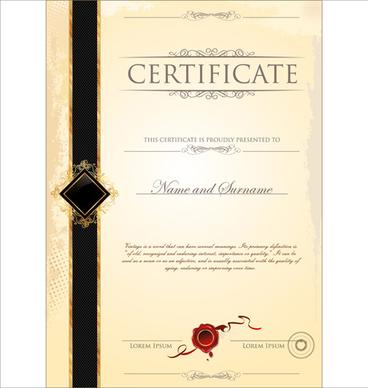 cover of certificate design template vector