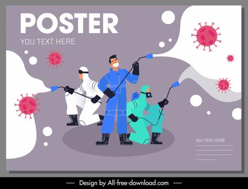 covid 19 poster antiseptic activity viruses sketch