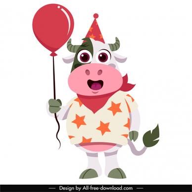 cow icon cute stylized cartoon sketch