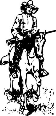 Cowboy On A Horse clip art
