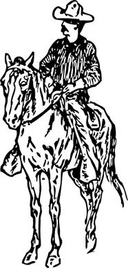 Cowboy On Horse clip art