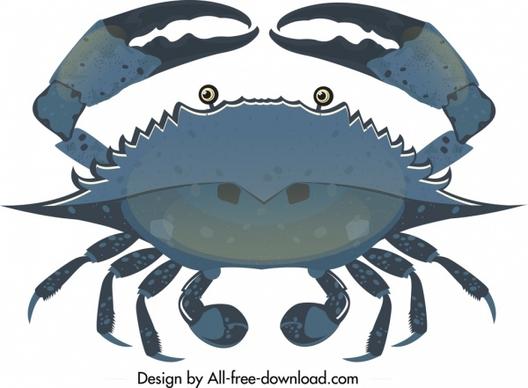 crab icon dark blue design
