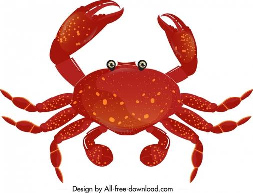 crab icon template modern red design