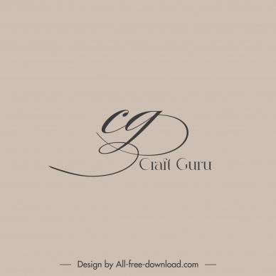craft guru logo elegant handdrawn