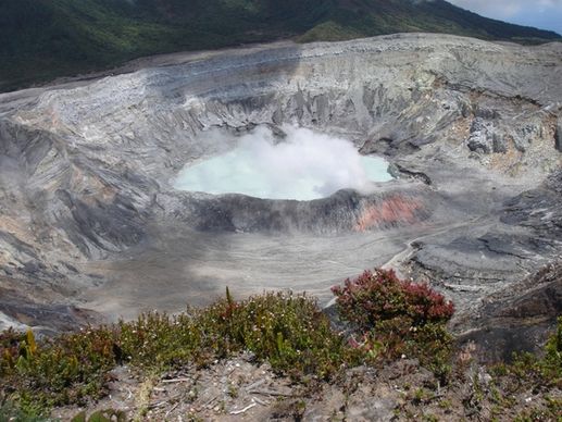 crater volcano steam