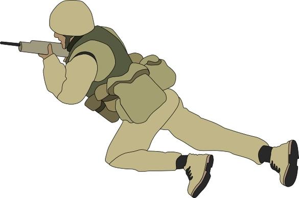 Crawling Soldier clip art