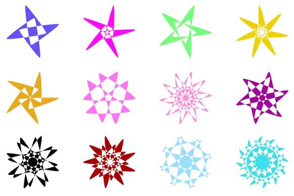 crazy colorful stars snowflakes