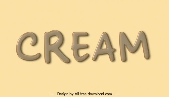 cream logotype shiny texts decor