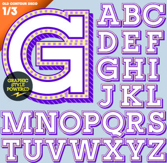 creative 3d letters vector set