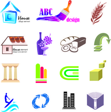 creative 3d logo design vector set