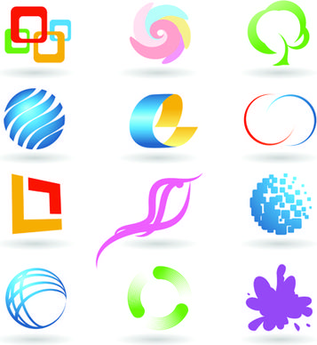 creative 3d logo design vector set