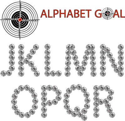creative alphabet goal design vector