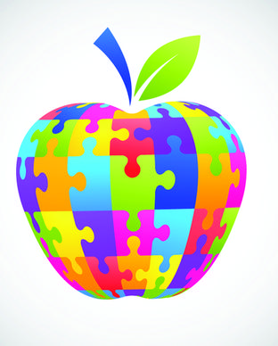 creative apple vector illustration set