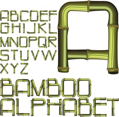 creative arts word bamboo alphabet vector