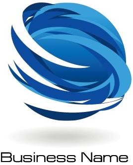 creative blue style business logos vector set