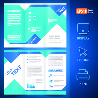 creative brochure and booklet tri fold design vector