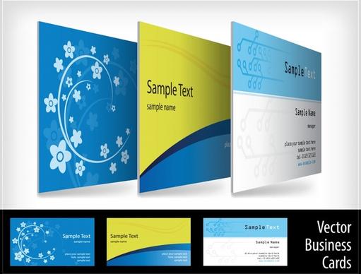 business card templates colorful modern floral technology decor