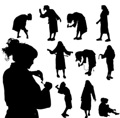 creative cleaning woman silhouette design vector