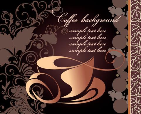 creative coffee art backgrounds vector