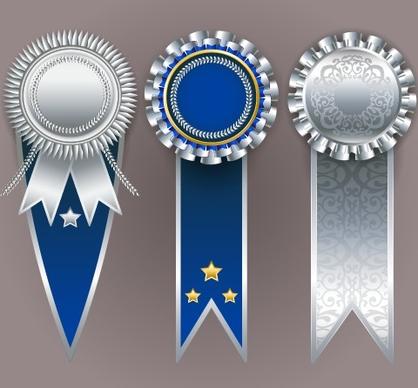 creative colored award badges vector