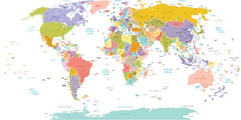 creative colored world map vector