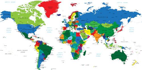 creative colored world map vector