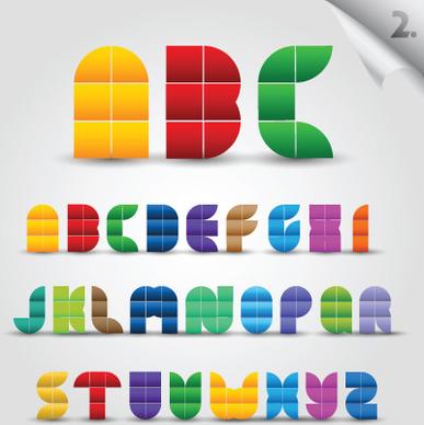 creative colorful decorative alphabet vector graphics