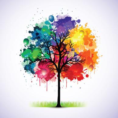 creative colorful tree design elements vector