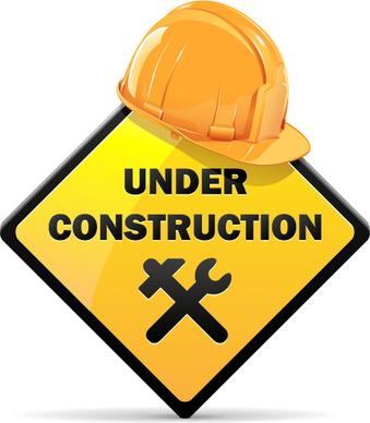 creative construction sign with tool vector