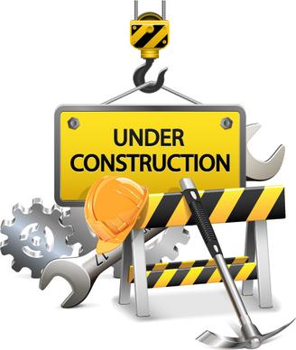 creative construction sign with tool vector