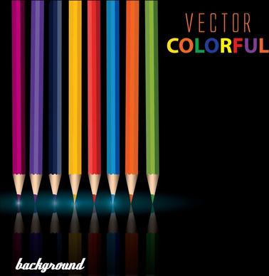 education background colorful pencils decor dark shiny modern