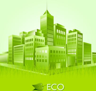 creative ecology city background illustration