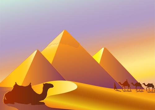 creative egypt pyramids background vector graphics