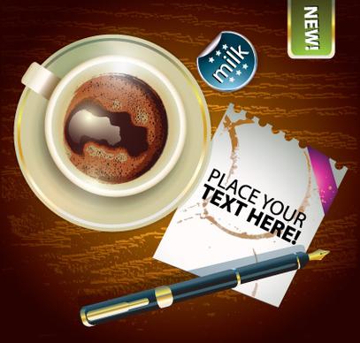 creative elements cup of coffee vector