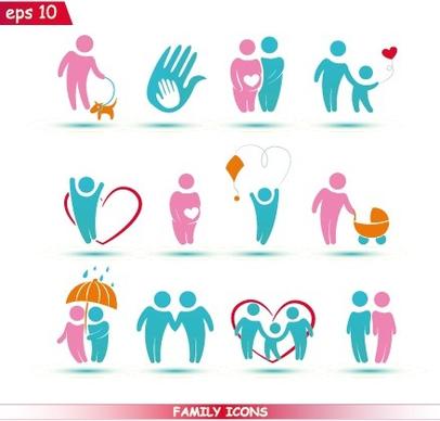 creative family icons design graphic vector